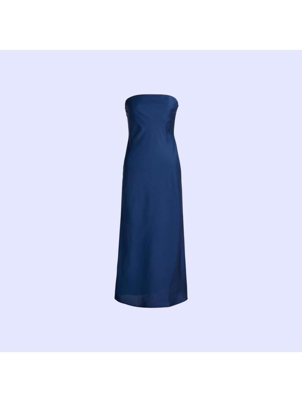 J.Crew Collection Strapless Navy Blue Maxi Dress